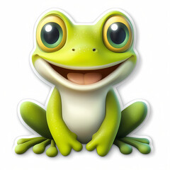 Fototapeta premium Cute 3D Cartoon Frog Illustration