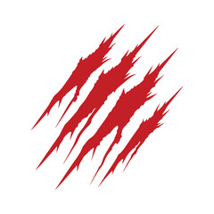 Red Bloody Claw isolated clipart - blood Dripping Vector illustration
