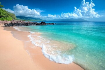 Fototapeta premium Serene Scene with Crystal Clear Waters in Hawaii