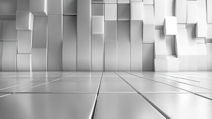 White and silver gradient pattern on metal tech background.