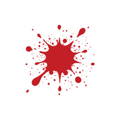 Red Blood Splatter isolated clipart - blood Dripping Vector illustration