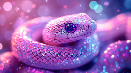 Close up of a small purple snake