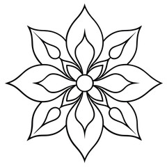 Line art floral shapes ornament
