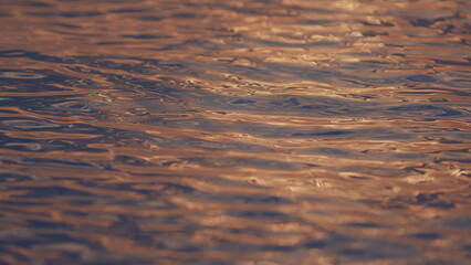 Sparkling Sunlight Over Calm Water. Abstract Nautical Summer Ocean Sunset Nature Background.