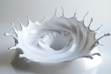 Splash of milk or cream  With clipping path. Full depth of field. Focus stacking