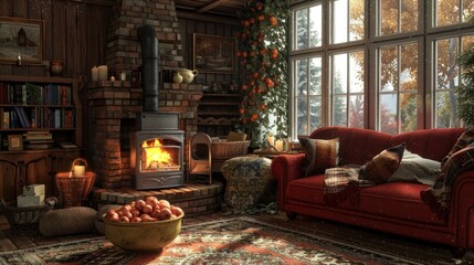 Cozy Cabin Fireplace