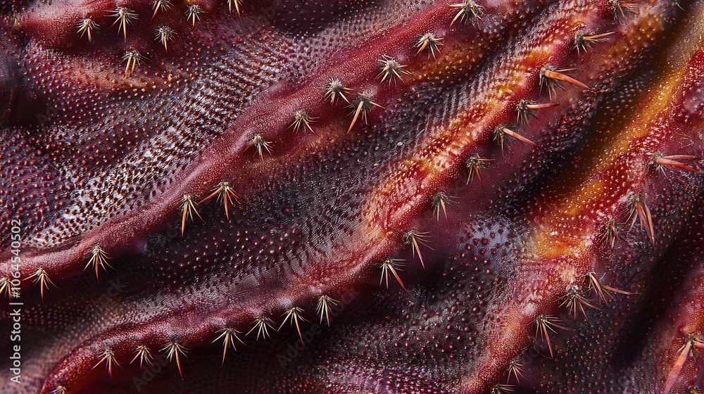 Poster explore the intricate details of cactus spines in a stunning macro shot of nature's textures
