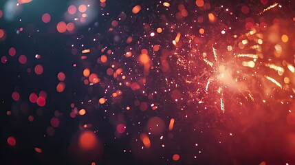 Vibrant Fireworks Display with Bokeh Effect