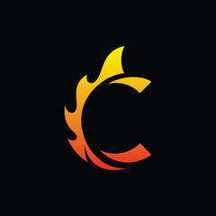 Letter C for Flame Fire Logo Design Inspiration