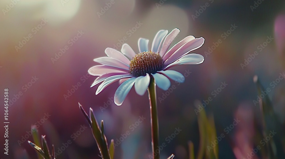 Poster capture the beauty of nature with an organic macro shot of a daisy in a meadow enhancing your photog