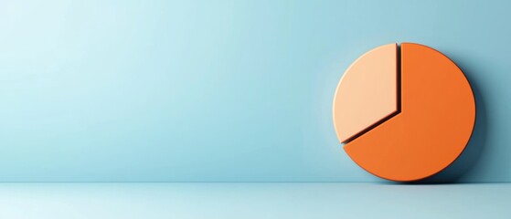 Pie chart visualizing business proportions, 3D illustration, copy space for text,