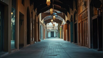 Obraz premium Serene Archway in a Charming Marketplace