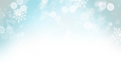 Abstract snowflake with bokeh backgrounds on blue backgrounds in Christmas Holiday , illustration Wallpaper