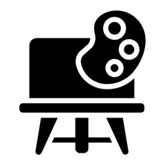 Canvas with palette Solid Icon