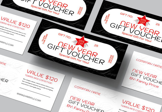 New Year Gift Voucher Layout