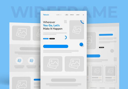Wireframe Landing Page Template Layout