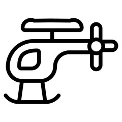 Obraz premium Helicopter landing Line Icon