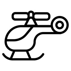 Helicopter Line Icon