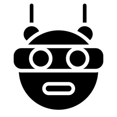 Robot head Solid Icon