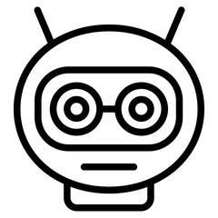 Robot head Line Icon