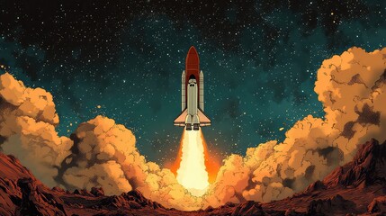 Fototapeta premium Rocket, Generative AI