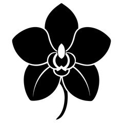 Orchid silhouette vector illustration