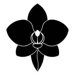 Orchid silhouette vector illustration