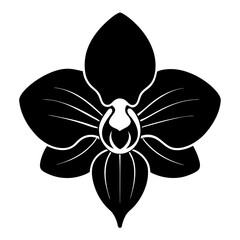 Orchid silhouette vector illustration