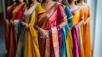 Indian Women in Colorful Sarees  Traditional Dress  Cultural Fashion  Celebration  Festiva
