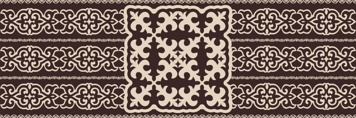 Kazakh nomadic tribes on background