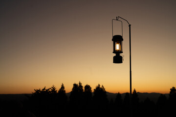 夕方のランタン