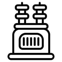Auxiliary transformer Line Icon