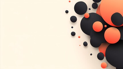 Abstract Background with Orange and Black Circles