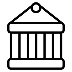 Square wooden sign Line Icon