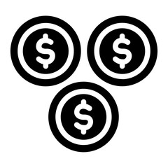Three coin Solid Icon