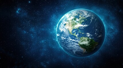 Fototapeta premium Stunning View of Earth from Space Against a Starry Background