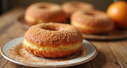 Delicious donut with crumble topping
