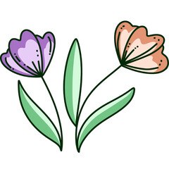 Cute pastel colored flower illustration