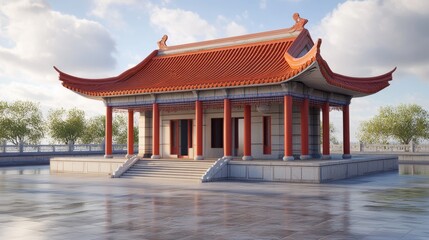 Fototapeta premium Traditional Chinese Temple Architecture.