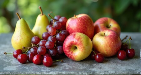Colorful assortment of fresh fruits