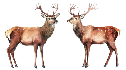 Fototapeta premium Tropical Flamingo & Hibiscus Watercolor Illustrations Generative AI