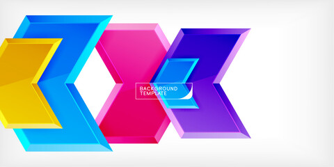 Vector 3d arrow techno design template