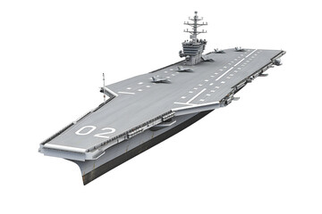 Military aircraft carrier isolated on transparent background.
