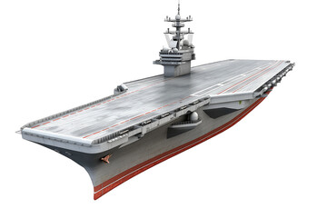 Aircraft carrier isolated on transparent background.