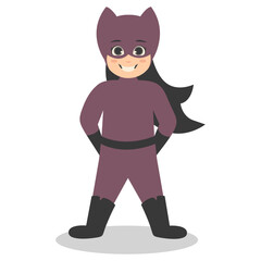 Children with Costume Superhero Illustration Isolated on White Background.