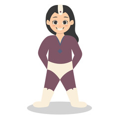 Children with Costume Superhero Illustration Isolated on White Background.