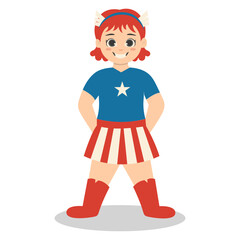 Children with Costume Superhero Illustration Isolated on White Background.