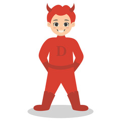 Children with Costume Superhero Illustration Isolated on White Background.