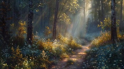Obraz premium Sunlight Through Trees