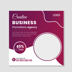Business marketing agency promotion social media post template